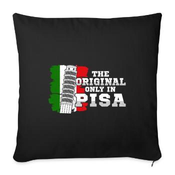 Schiefe Turm von Pisa Spruch Italien - Sofakissenbezug 45 x 45 cm - Schwarz - Vorne