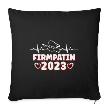 Firmpatin 2023 Herzschlag Firmung - Sofakissenbezug 45 x 45 cm - Schwarz - Vorne