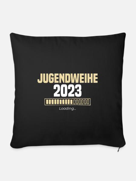Jugendweihe 2023 Loading - Sofakissenbezug 45 x 45 cm - Schwarz
