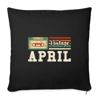 61ème anniversaire Avril Millésime 1962 Millésime - Housse de coussin décorative 45 x 45 cm - noir - Devant