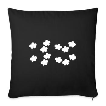 flowers blossom plant pattern - Sofa pillowcase 17,3'' x 17,3'' (45 x 45 cm) - black - Front
