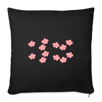 flowers blossom plant pink pattern - Sofa pillowcase 17,3'' x 17,3'' (45 x 45 cm) - black - Front