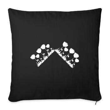 flowers symbol plant roses flower triangle - Sofa pillowcase 17,3'' x 17,3'' (45 x 45 cm) - black - Front
