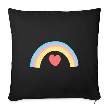 Heart Rainbow Shape Symbol Shapes - Sofa pillowcase 17,3'' x 17,3'' (45 x 45 cm) - black - Front