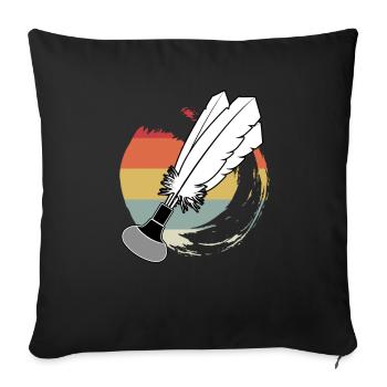 Indiaca Volleyball Vintage Amérique du Sud - Housse de coussin décorative 45 x 45 cm - noir - Devant