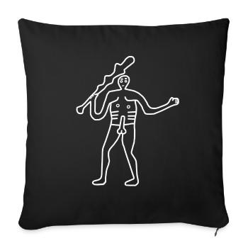 Cerne Abbas Giant Hill Figure d’Angleterre - Housse de coussin décorative 45 x 45 cm - noir - Devant