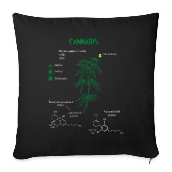 Formule chimique de cannabis - Housse de coussin décorative 45 x 45 cm - noir - Devant