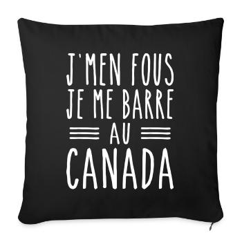 J'men fous je me barre au canada - Housse de coussin décorative 45 x 45 cm - noir - Devant