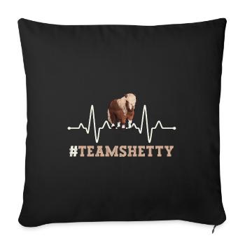 Team Shetty Herzschlag Shetland Pony reiten - Sofakissenbezug 45 x 45 cm - Schwarz - Vorne
