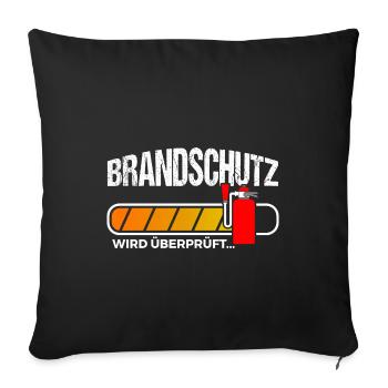 Brandschutz überprüft Brandschutzbeauftragter - Sofakissenbezug 45 x 45 cm - Schwarz - Vorne