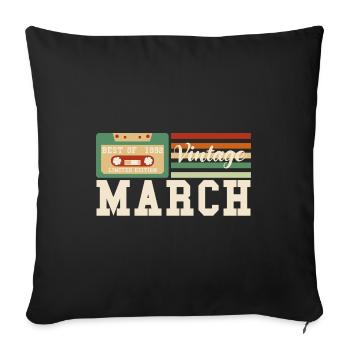 31st birthday March Vintage 1992 Vintage - Sofa pillowcase 17,3'' x 17,3'' (45 x 45 cm) - black - Front