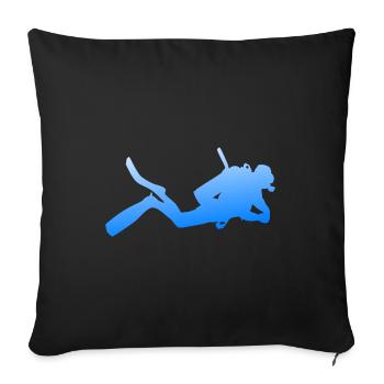 Diver - Sofa pillowcase 17,3'' x 17,3'' (45 x 45 cm) - black - Front