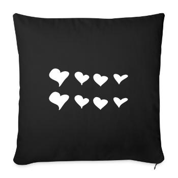 Hearts symbol love heart pattern - Sofa pillowcase 17,3'' x 17,3'' (45 x 45 cm) - black - Front