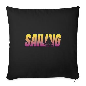 Sailing Segeln Segelboot Skipper - Sofakissenbezug 45 x 45 cm - Schwarz - Vorne