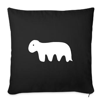 Animal symbol dinosaur - Sofa pillowcase 17,3'' x 17,3'' (45 x 45 cm) - black - Front