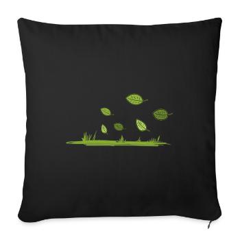 Natur Grass Wind Blätter Boden - Sofakissenbezug 45 x 45 cm - Schwarz - Vorne
