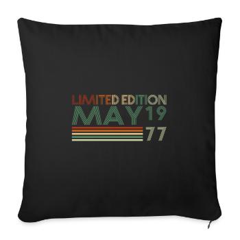 46ème Anniversaire Mai Millésime 1977 - Housse de coussin décorative 45 x 45 cm - noir - Devant