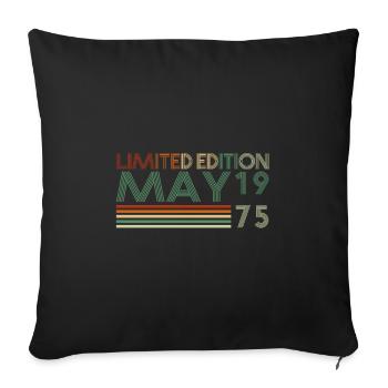 48ème Anniversaire Mai Millésime 1975 Millésime - Housse de coussin décorative 45 x 45 cm - noir - Devant