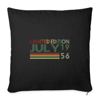 67th Birthday July Vintage 1956 Vintage - Sofa pillowcase 17,3'' x 17,3'' (45 x 45 cm) - black - Front