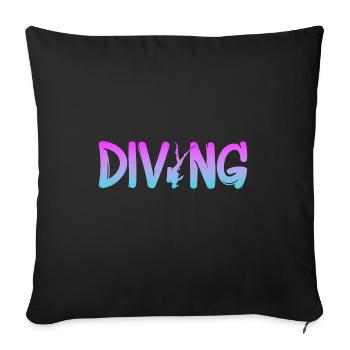 Tauchen Diving - Sofakissenbezug 45 x 45 cm - Schwarz - Vorne