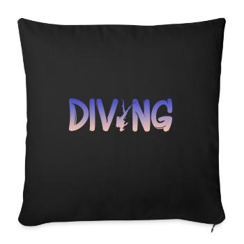 Tauchen Diving - Sofakissenbezug 45 x 45 cm - Schwarz - Vorne