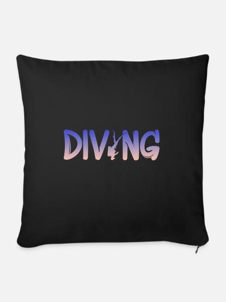 Tauchen Diving - Sofakissenbezug 45 x 45 cm - Schwarz
