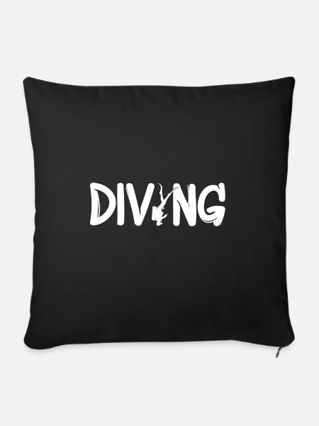 Tauchen Diving - Sofakissenbezug 45 x 45 cm - Schwarz