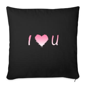 I Love U - Sofakissenbezug 45 x 45 cm - Schwarz - Vorne