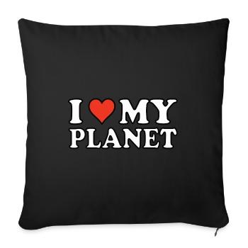 I love my Planet - Design - Sofa pillowcase 17,3'' x 17,3'' (45 x 45 cm) - black - Front