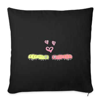 raupe liebe pärchen symbol tiere - Sofakissenbezug 45 x 45 cm - Schwarz - Vorne