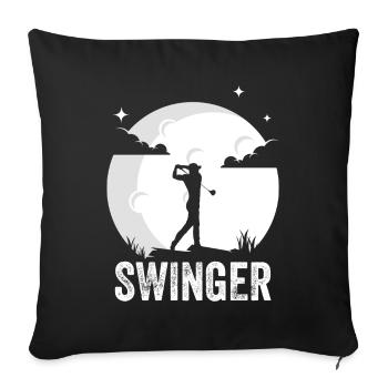 Golf Swinger Golfer Golfer Golf - Sofakissenbezug 45 x 45 cm - Schwarz - Vorne