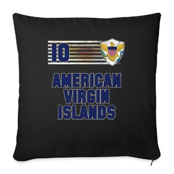 American Virgin Islands - Sofa pillowcase 17,3'' x 17,3'' (45 x 45 cm) - black - Front