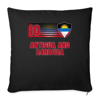 Antigua and Barbuda - Sofa pillowcase 17,3'' x 17,3'' (45 x 45 cm) - black - Front