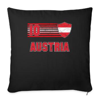 Autriche - Housse de coussin décorative 45 x 45 cm - noir - Devant