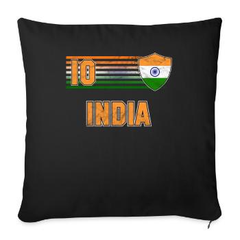 Inde - Housse de coussin décorative 45 x 45 cm - noir - Devant