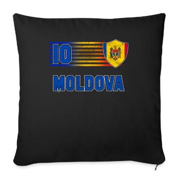 Moldova - Sofa pillowcase 17,3'' x 17,3'' (45 x 45 cm) - black - Front