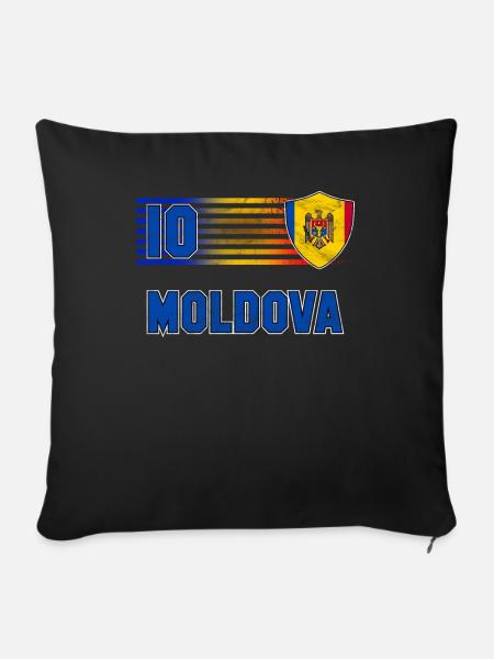 Moldawien - Sofakissenbezug 45 x 45 cm - Schwarz