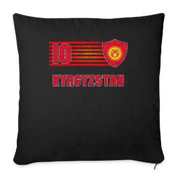 Kyrgyzstan - Sofa pillowcase 17,3'' x 17,3'' (45 x 45 cm) - black - Front