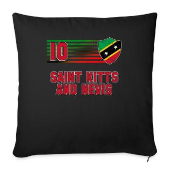 Saint Kitts and Nevis - Sofa pillowcase 17,3'' x 17,3'' (45 x 45 cm) - black - Front