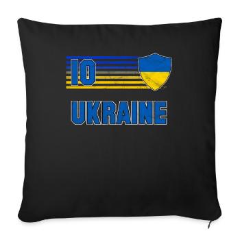 Ukraine - Housse de coussin décorative 45 x 45 cm - noir - Devant