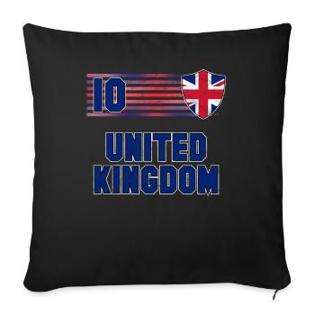 United Kingdom - Sofa pillowcase 17,3'' x 17,3'' (45 x 45 cm) - black - Front