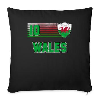 Pays de Galles - Housse de coussin décorative 45 x 45 cm - noir - Devant