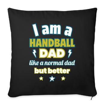 Papa HANDBALL JOUEUR,Cadeau de fête des pères,Handball - Housse de coussin décorative 45 x 45 cm - noir - Devant