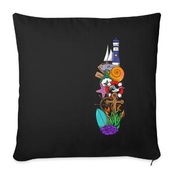 Maritime - Sofakissenbezug 45 x 45 cm - Schwarz - Vorne