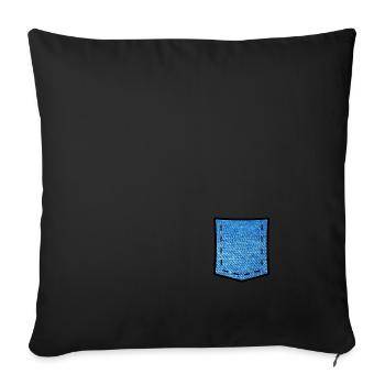Fake Jeans Pocket - Sofa pillowcase 17,3'' x 17,3'' (45 x 45 cm) - black - Front