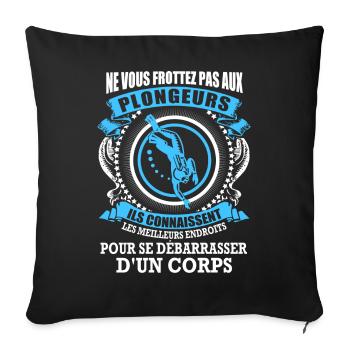 Plongeurs et corps - Housse de coussin décorative 45 x 45 cm - noir - Devant