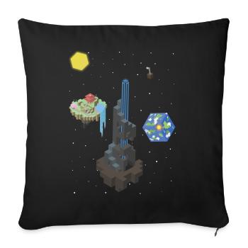 Cuboid cosmos - Sofa pillowcase 17,3'' x 17,3'' (45 x 45 cm) - black - Front