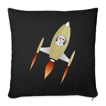 Spaceship - Sofa pillowcase 17,3'' x 17,3'' (45 x 45 cm) - black - Front