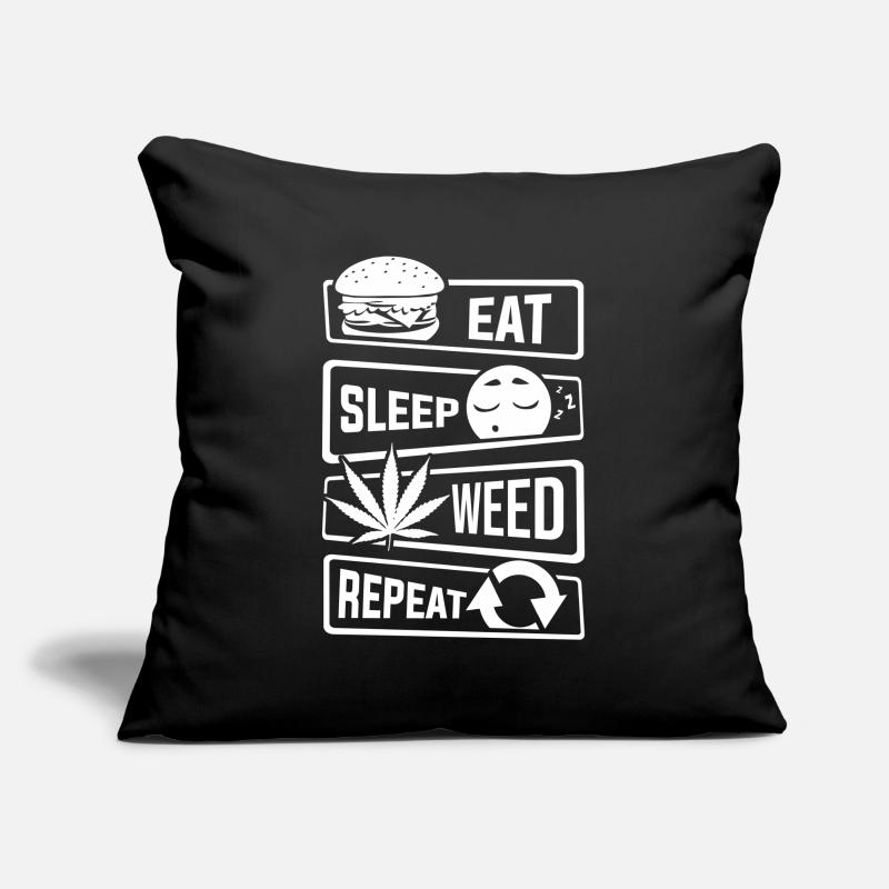 Eat Sleep Weed Repeat - Cannabis THC CBD Kiffen Sofakissenbezug 45 x 45 cm