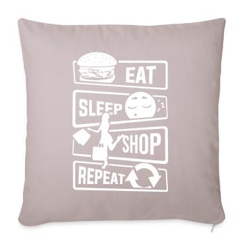Mangez Sleep Shop Repeat - Achat de chaussures d'affaires - Housse de coussin décorative 45 x 45 cm - taupe clair - Devant